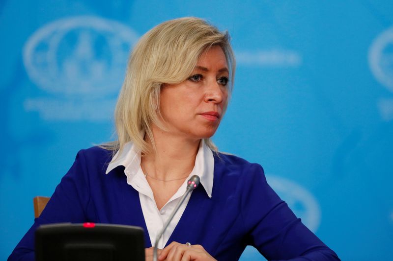 Russia’s Foreign Ministry spokeswoman Maria Zakharova attends the annual news