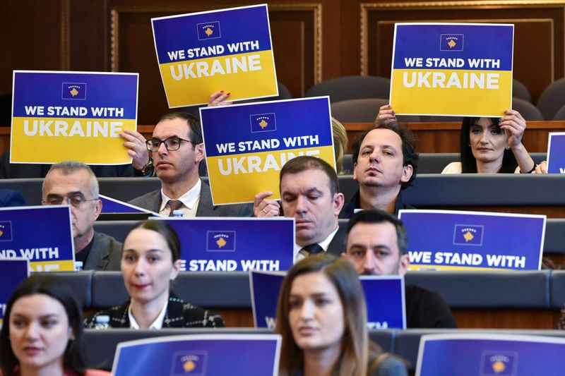 Kosovo parliament members debated the Russian invasion of Ukraine