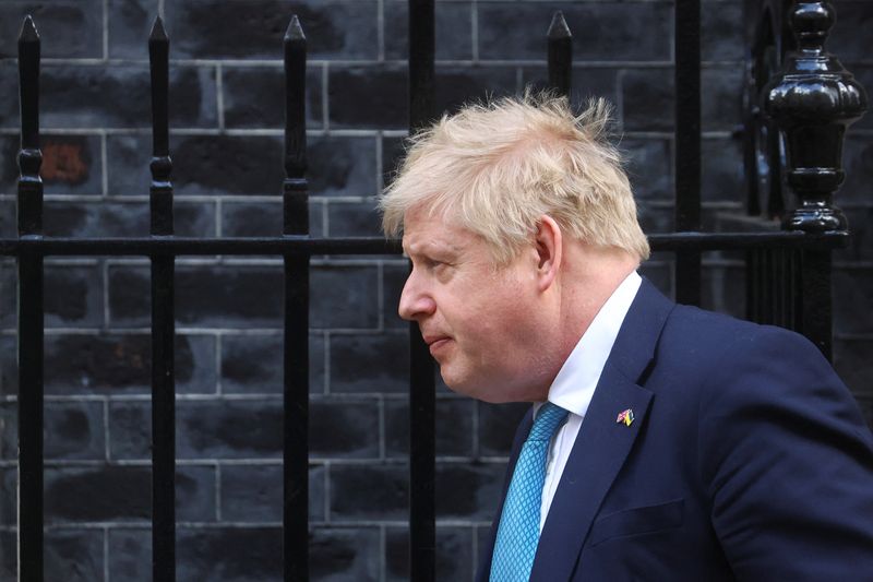 British PM Johnson leaves Downing Street in London