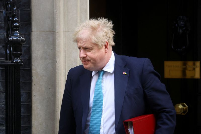 British PM Johnson leaves Downing Street in London