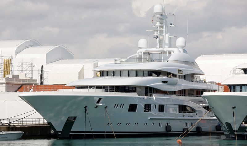 FILE PHOTO: Superyacht Valerie is seen at Barcelona Port