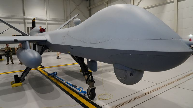 FILE PHOTO: A U.S. Air Force MQ-9 Reaper drone sits