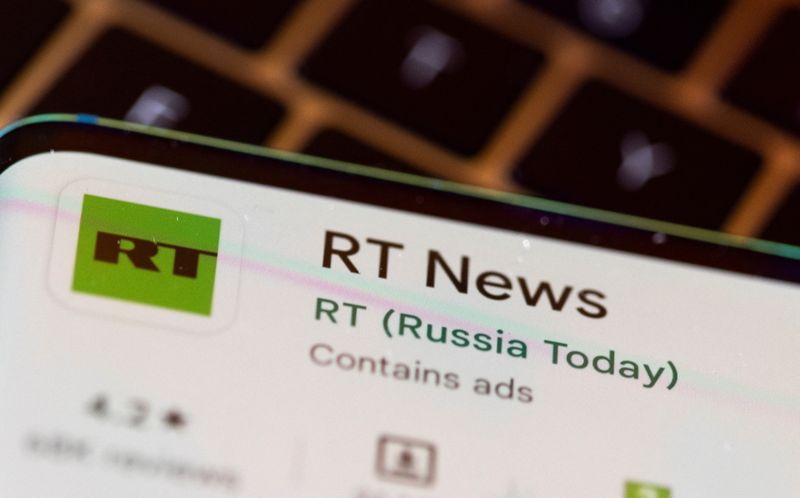 FILE PHOTO: Illustration shows RT News (Russia Today) app