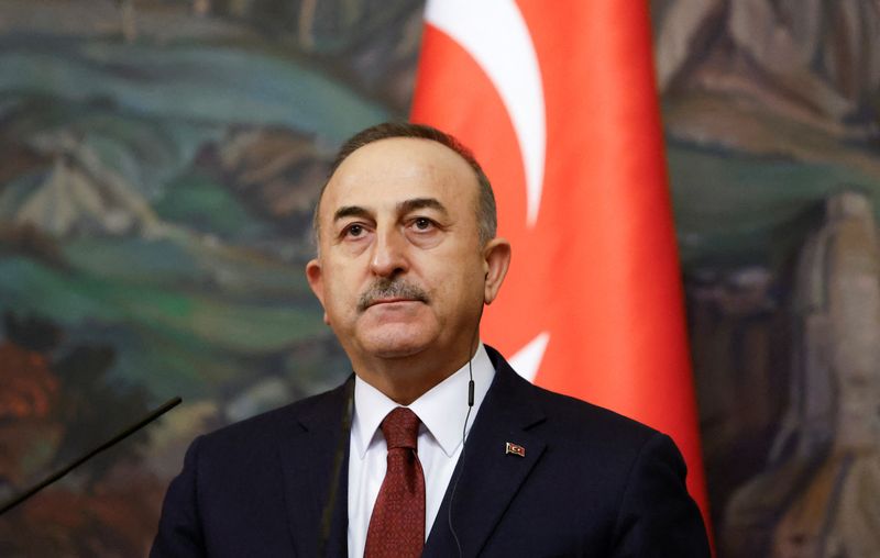Turkish Foreign Minister Cavusoglu attends a news conference in Moscow