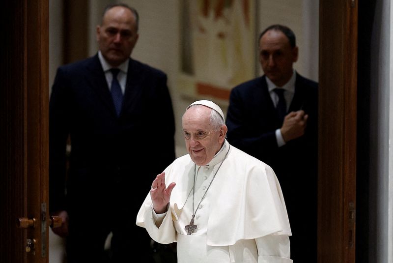 FILE PHOTO: Pope Francis holds the weekly general audience at