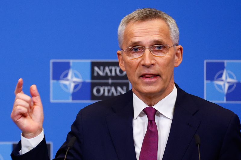 NATO Secretary General Stoltenberg attends news conference before NATO summit,