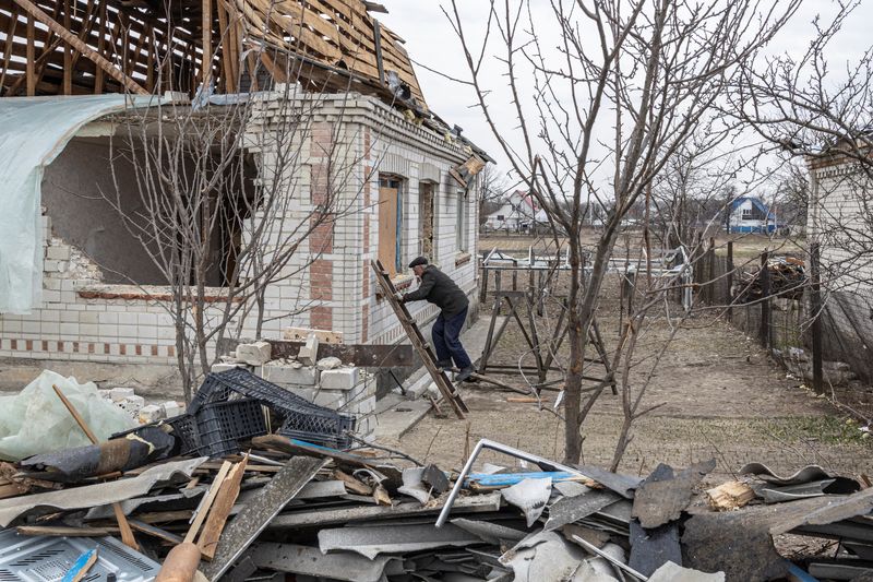 Russia’s invasion on Ukraine continues, in the village of Krasylivka