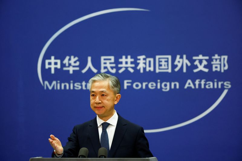 Chinese Foreign Ministry spokesperson Wang Wenbin attends a news conference