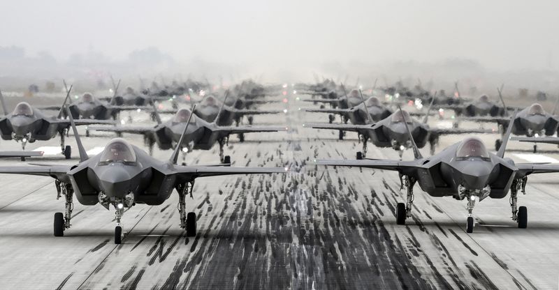 F-35A fighter jets at a military exercise ‘Elephant Walk’