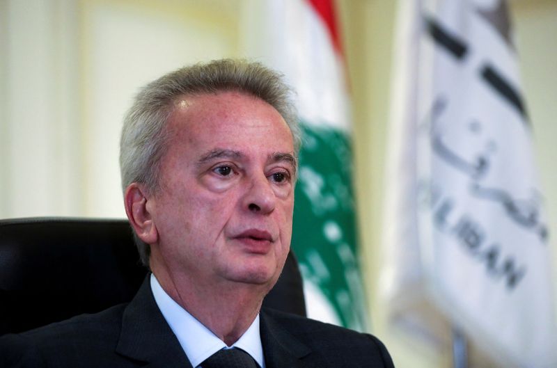 FILE PHOTO: Lebanon’s Central Bank Governor Riad Salameh speaks during