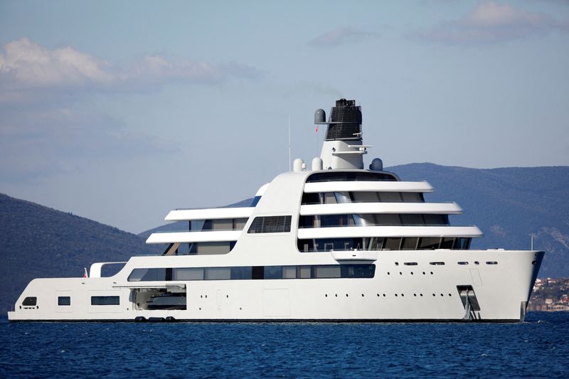 FILE PHOTO: Yacht linked to Russian oligarch Abramovich arrives in