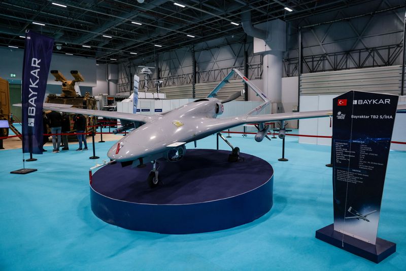FILE PHOTO: TB2 drone of Turkish drone-maker Baykar is seen