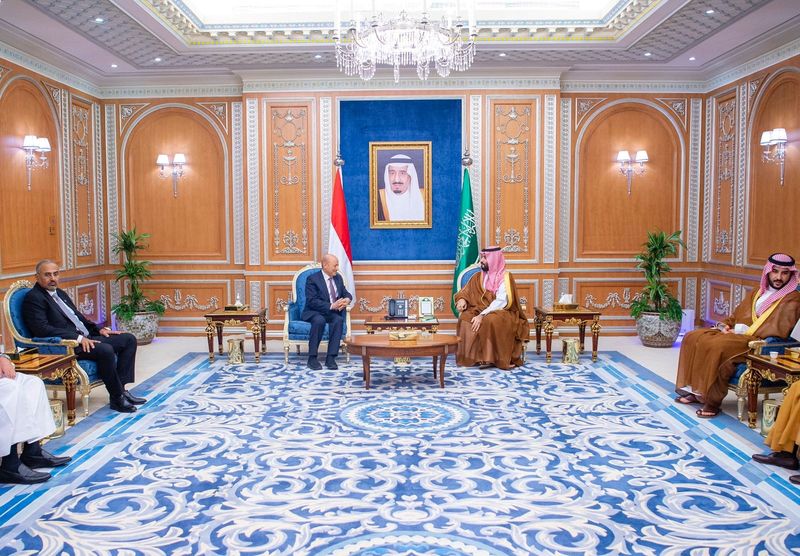 Saudi Crown Prince Mohammed bin Salman receives Rashad al-Alimi, Chairman
