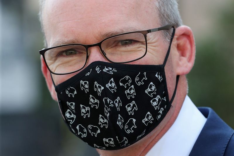 Irish Foreign Minister Simon Coveney is seen after a European