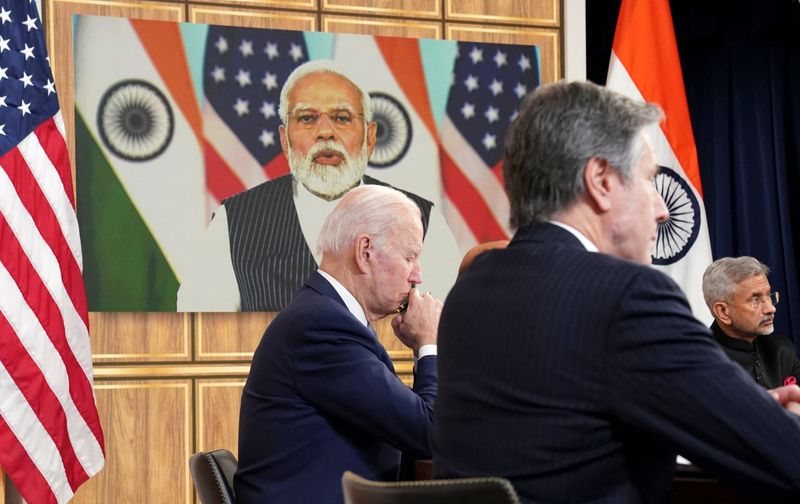 U.S. President Joe Biden holds videoconference with India’s Prime Minister