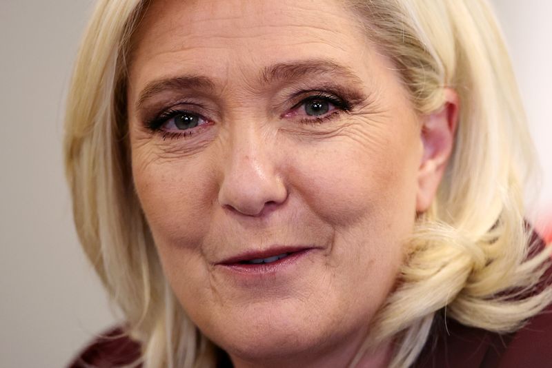 French far-right presidential candidate Le Pen gives a news conference
