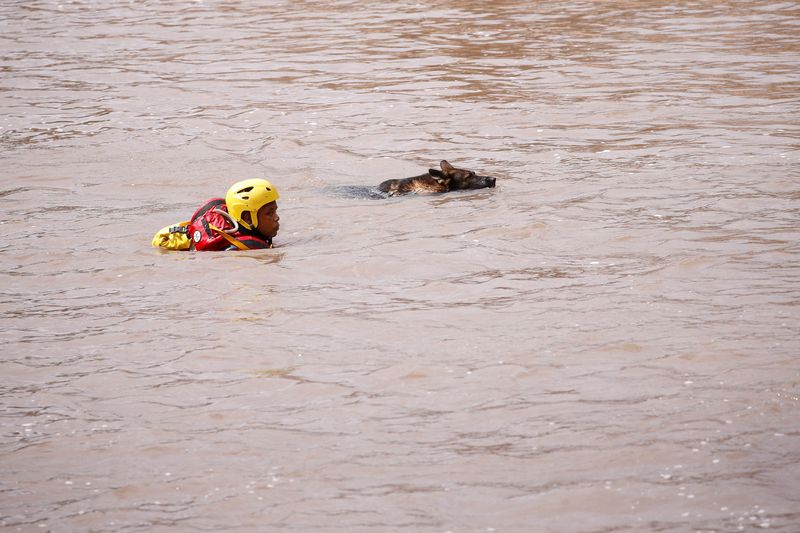 Search and rescue following torrential rains that triggered floods and