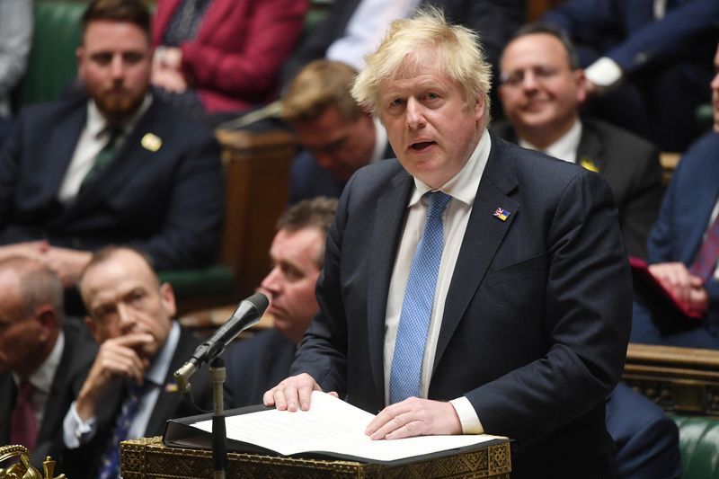 British Prime Minister Boris Johnson speaks at the House of