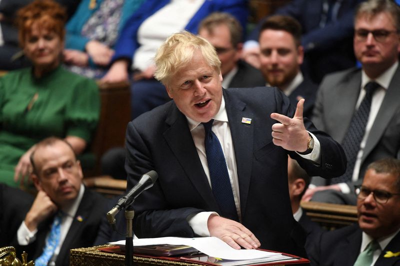 FILE PHOTO: British PM Johnson takes questions in parliament, London