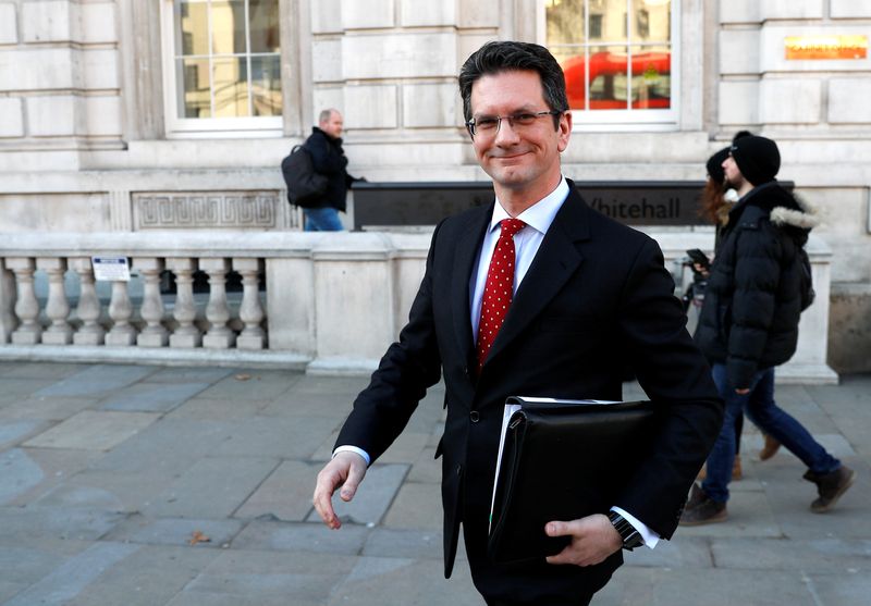 Conservative MP Steve Baker leaves the Cabinet Office, in London