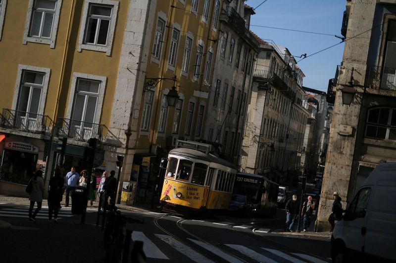 FILE PHOTO: A tram is seen in downtown Lisbon