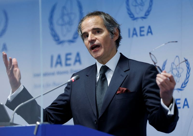 FILE PHOTO: IAEA Director General Grossi attends a news conference