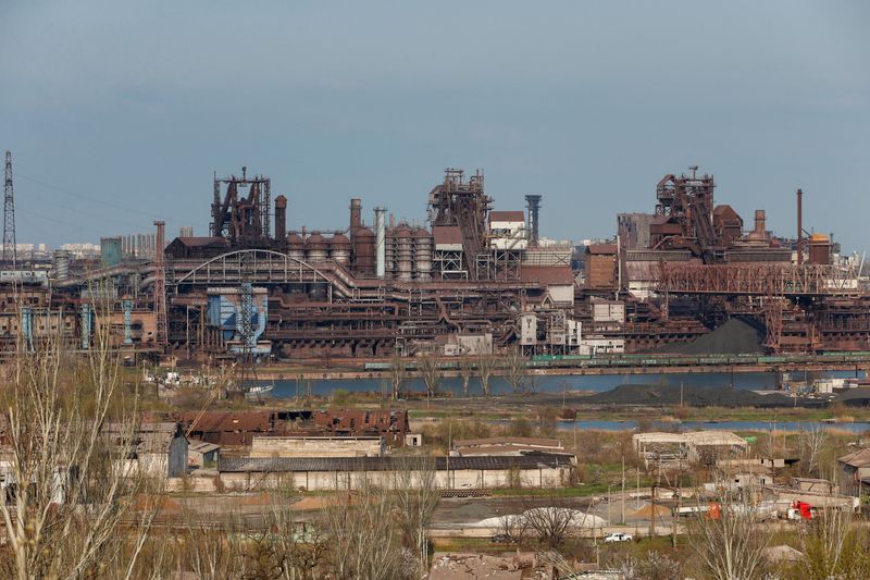 A view shows a plant of Azovstal Iron and Steel