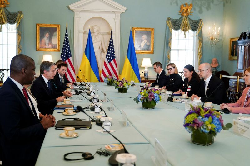 U.S. Secretary of State Blinken and Ukrainian Prime Minister Shmyhal