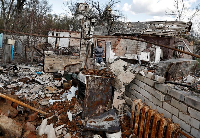 Destroyed house of killed resident amid Russia’s invasion of Ukraine