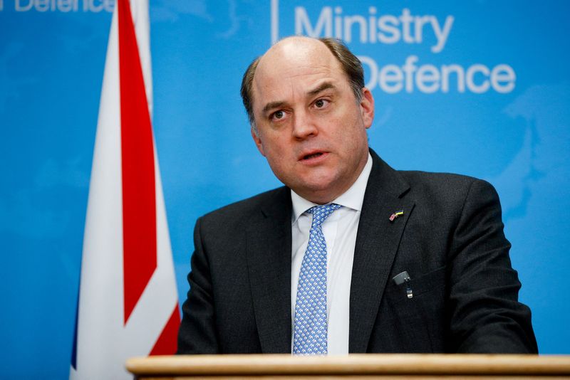 British Defence Secretary Wallace and Ukrainian Defence Minister Reznikov hold