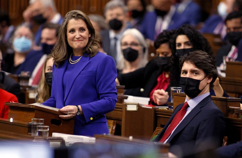 Canada’s Finance Minister Chrystia Freeland delivers the 2022-23 budget, in