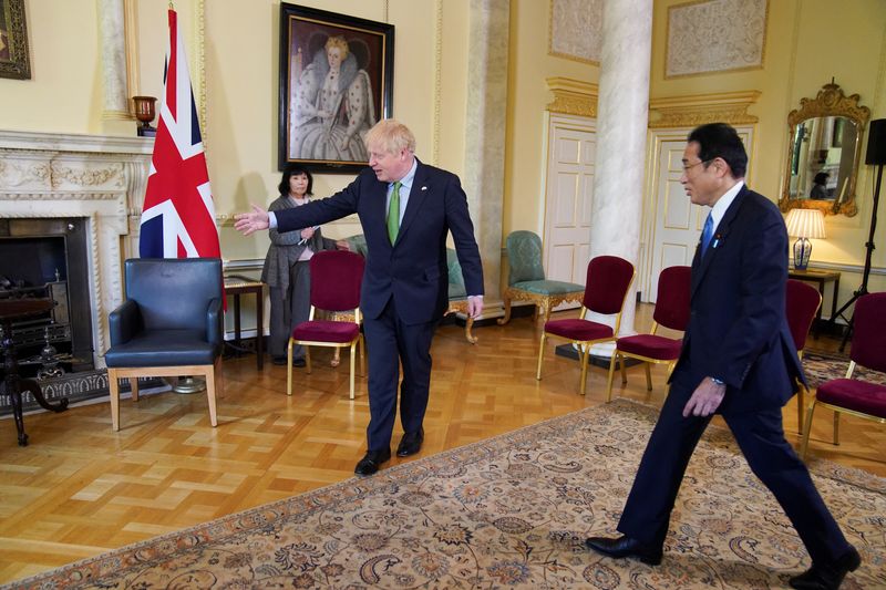 British PM Johnson meets with Japanese PM Kishida, in London
