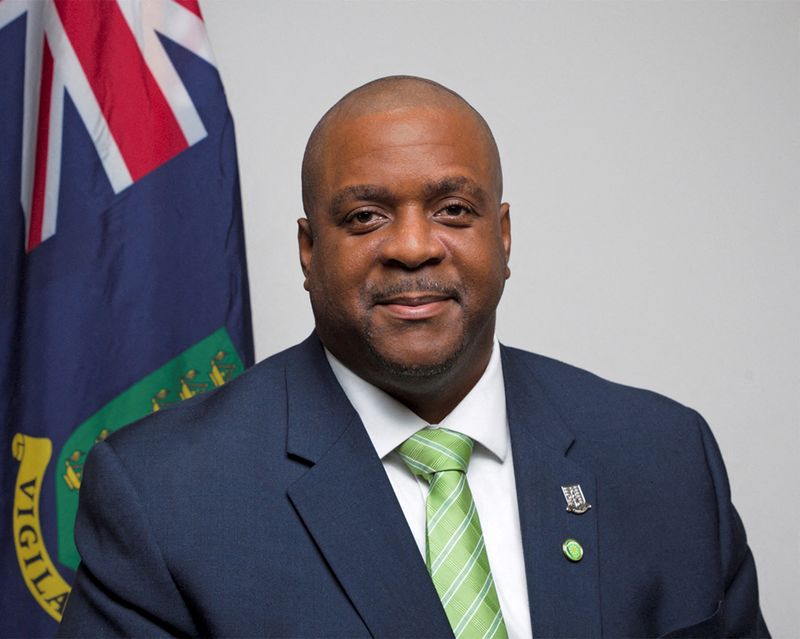 FILE PHOTO: British Virgin Islands Premier Andrew Fahie poses in