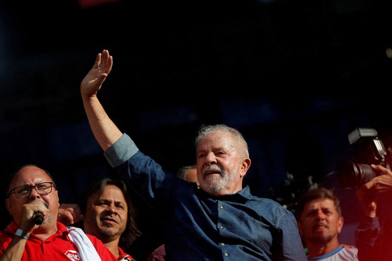 FILE PHOTO: Brazil’s former President Lula takes part in celebrating
