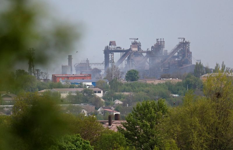 A view shows a plant of Azovstal Iron and Steel