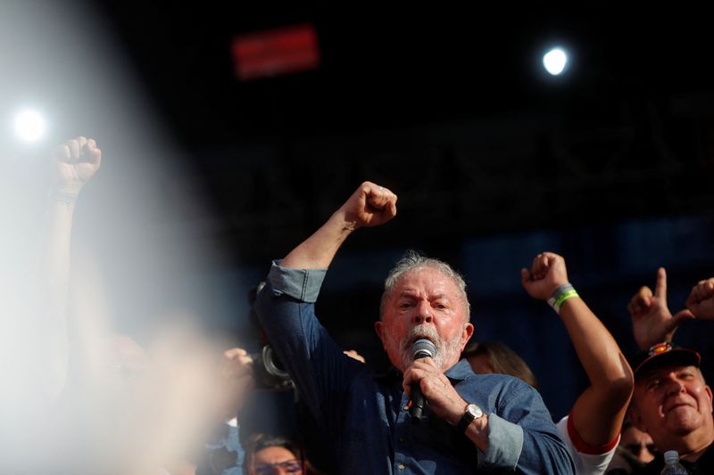 FILE PHOTO: Former Brazil President Lula takes part in celebrating