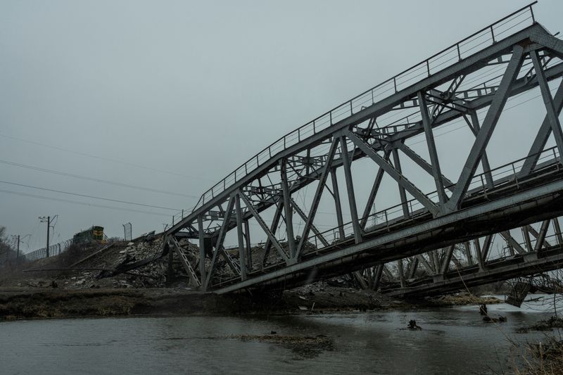 FILE PHOTO: A view shows a railway bridge over the