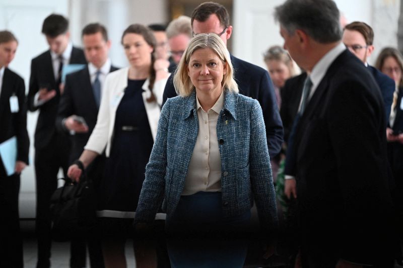 FILE PHOTO: Sweden’s Prime Minister Magdalena Andersson arrives prior to