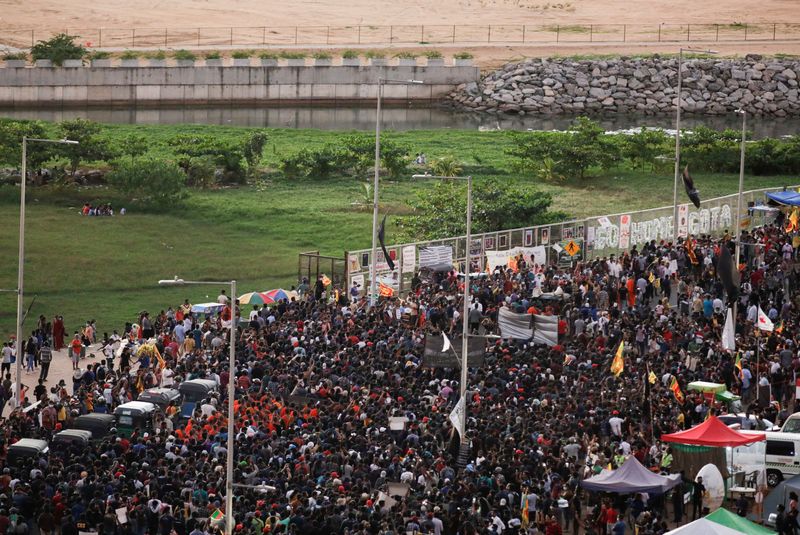 FILE PHOTO: Protest against Sri Lankan President Rajapaksa, in Colombo