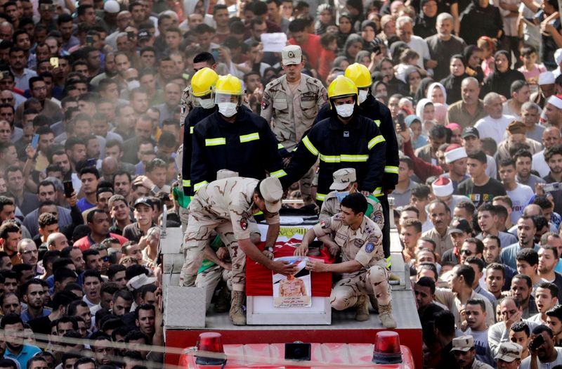 Funeral of Egyptian officer killed in armed attack on Saturday