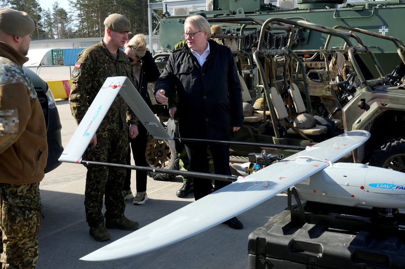 FILE PHOTO: Swedish Defence Minister Peter Hultqvist visits military base