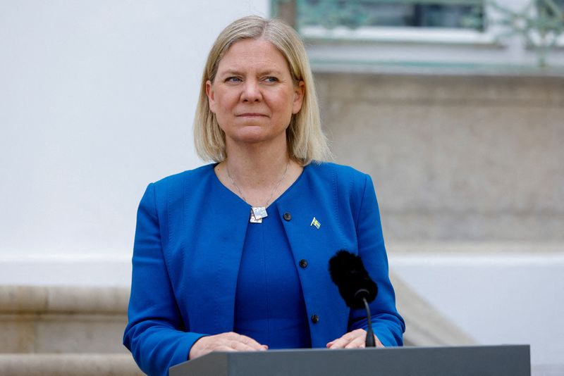 FILE PHOTO: FILE PHOTO: Swedish Prime Minister Magdalena Andersson looks
