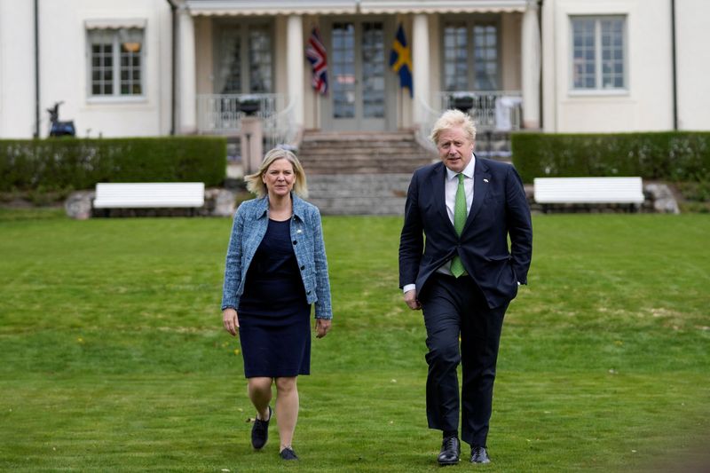 British Prime Minister Boris Johnson visits Sweden