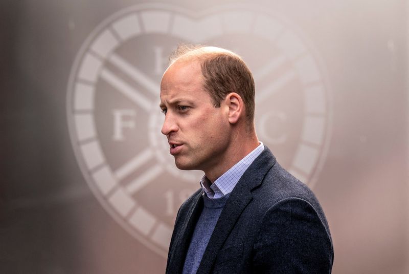 Britain’s Prince William visits Heart of Midlothian Football Club to