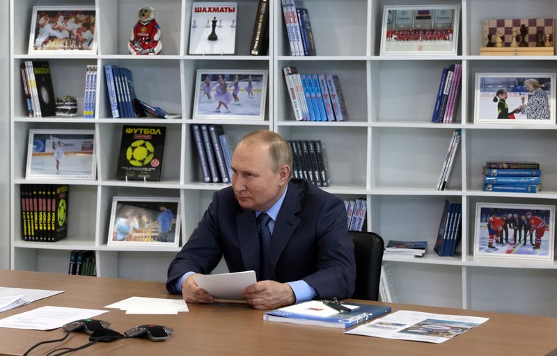Russian President Vladimir Putin visits an educational centre in Sochi
