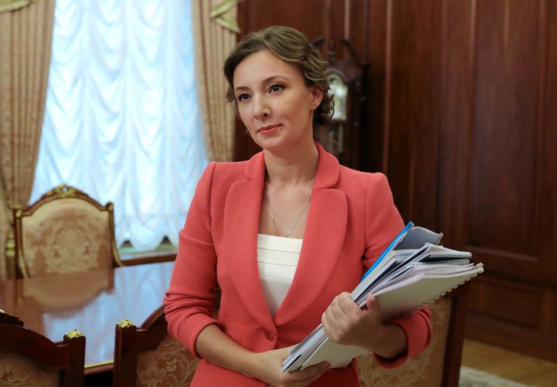 Russian Children’s Rights Commissioner Kuznetsova attends a meeting with President