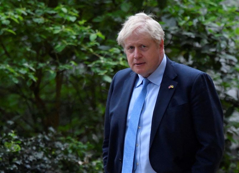 FILE PHOTO: British Prime Minister Johnson walks in Downing Street,