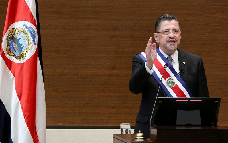 FILE PHOTO: Rodrigo Chaves is sworn in as Costa Rica’s