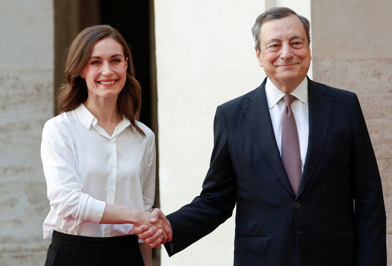 Italian Prime Minister Draghi meets Finnish Prime Minister Marin in