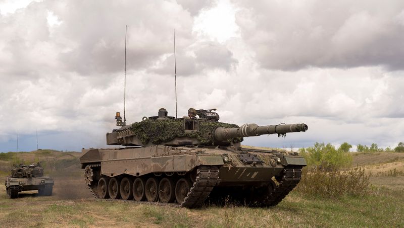 FILE PHOTO: Leopard 2A4 tanks from the Royal Canadian Dragoons